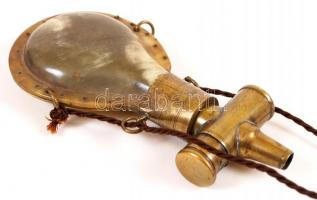 Szaru-réz lőportartó, 17x8,5 cm /
powder-horn