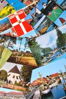 kb. 200 db MODERN főként Bornholm, és egyéb dán városképes lap, pár különböző méretű képeslap / cca 200 modern Bornholm postcards, Danish postcards, including some different sized cards