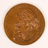 Borsos Miklós (1906-1990): Arany János. Bronz plakett, jelzett, sorszámozott 100/6, kétoldalas, d:11,5 cm