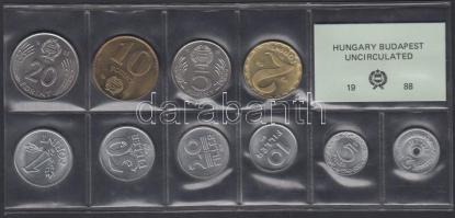 1988. 2f-20Ft 10db klf érmés forgalmi sor fóliatokban T:1