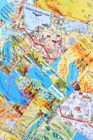 31 db színes, modern, térképes lap közlekedési útvonalakkal (MALÉV, MAHART) / 31 Hungarian map postcards