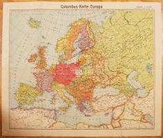 cca 1940 Europa térkép rajta a frontvonalakkal / Map of Europe 60x80 cm