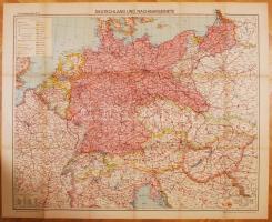 cca 1930 Németország nagyméretű térkép / Large map of Germany 100x80 cm