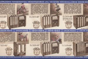 Cca 1930 Orion rádió, reklám füzet, 10×17 cm
