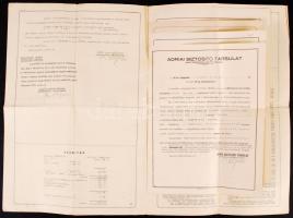 1937 Adriai Biztosító biztosítási kötvény szerződésekkel