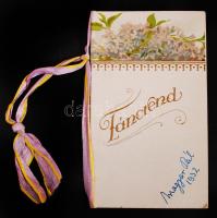 1932 Táncrend kis füzet, masnival, 11×6 cm