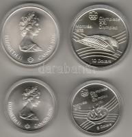 Kanada 1976 5$ (2x) Ag + 10$ (2x) Ag "Olympia" eredeti díszdobozban T:BU
