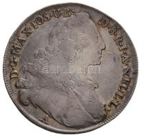 Német Államok / Bajorország 1765A Tallér Ag "III. Miksa / Madonna" Amberg (27.84g) T:3 juszt. German States / Bavaria 1765A Thaler Ag "Maximilian III, Josef" Amberg (27.84g) C:F just. Davenport 1954.