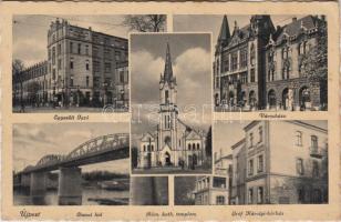 Budapest IV. Újpest, Egyesült Izzó, városháza, Gróf Károlyi kórház, Római katolikus templom, Duna híd (EK)