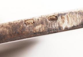 Ezüst monogramos cigaretta tálca, több funkciós, sérült, jelzett, nettó:147 g, 11,5×8 cm