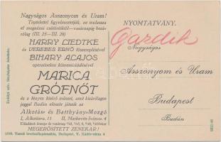 Hajdúszoboszló szekér, a Marica grófnő reklámja a hátlapon