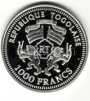 Togo 2001 1000 Fr Ag "Futball VB + címer" T:PP