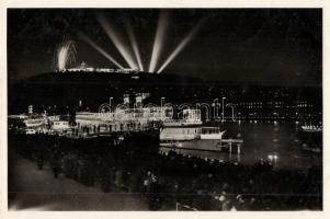 Budapest - 6 db régi városképes lap: 1938 Szent István év, XXXIV. Nemzetközi Eucharisztikus Kongress...