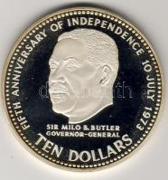 Bahama 1978 10 $ Ag "Címer-állat-Főkormányzó" T:PP dísztokban