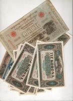 Kis hagyaték tétel korona-pengő 10db benne egymásutáni sorszámok + 3db külföld T:I,II,III