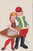 Hungarian folklore, artist signed