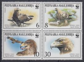 WWF: Imperial Eagle block of 4 + 4 FDCs, WWF: Parlagi sas négyestömb + 4 FDC