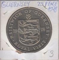 Guernsey 1978. 25p "Királynői látogatás" T:2
Guernsey 1978. 25 Pence "Royal visit&quo...