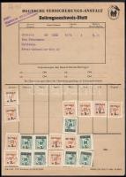 1963-1971 NDK Állami Biztosító biztosítási bélyegei nyilvántartó lapon