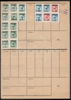 1963-1971 NDK Állami Biztosító biztosítási bélyegei nyilvántartó lapon