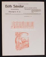 1920-1930 Góth Sándor lakatos és sodronyáru ipartelepe, díszes levélpapír