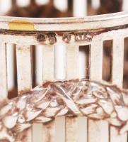 Ezüstözött szalvétagyűrű, jelzett, d:5 cm