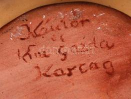 Korondi Miksa kancsó és egy hamutál, apró máz hiba a hamutartón, m:20 cm, d:15 cm