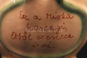 Korondi Miksa kancsó és egy hamutál, apró máz hiba a hamutartón, m:20 cm, d:15 cm