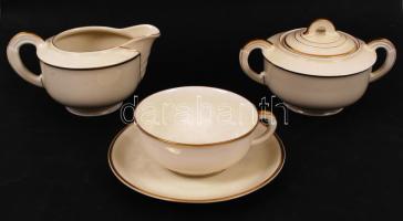 Porcelán tétel + fém tálka, hibátlanok