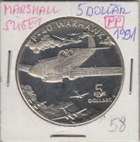 Marshall-szigetek 1991. 5$ "P-40 Warhawk" T:PP Marshall-Islands 1991. 5 Dollar "First Men on the Moon" commemorative issue T:PP