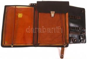 Katonai bőr táska, 31×21 cm