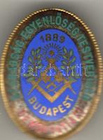 1889 "Szabadság, Egyenlőség, Testvériség, Demokrátia" dekoratív zománcos aranyozott fém szabadkőműves jelvény T:2