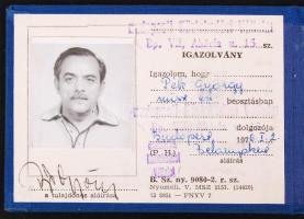 1946-1984 10 db igazolvány (Vasutasok Szakszervezete, Budapesti Közlekedési Vállalat, Magyar Vöröske...