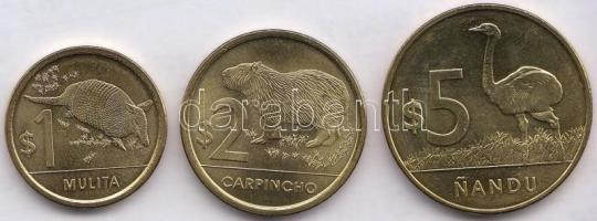 Uruguay 2011. 1P + 2P + 5P T:1,1-
Uruguay 2011. 1 Peso + 2 Pesos + 5 Pesos C:UNC,AU