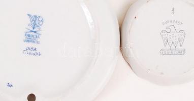 Kalocsai tálka és hamuzó, jelzett, hibátlan, d:9 cm