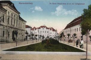 Marosvásárhely, Dr. Gecse Dániel utca, evangélikus kollégium, Révész Béla kiadása / street, evangelist church, published by Béla Révész