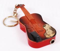 Gitár formájú gázgyújtó, Madonna képével, h:8 cm