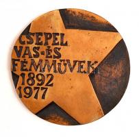 Jelzés nélkül: Csepel Vas-és Fémművek. Bronz plakett, d:9 cm