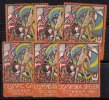 1912 Svédország, stockholmi olimpia, 12 db levélzáró