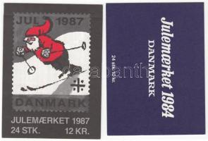 1984-1987 Dánia, 2 db karácsonyi segélybélyeg füzet