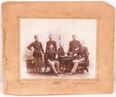 cca 1890 Magyar katonatisztek nagyméretű fotója. Erdélyi műterem / Hungarian soldiers photo 38x33 cm