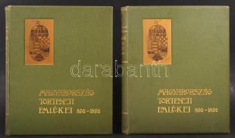Magyarország történeti emlékei az 1896. évi ezredéves országos kiállításon. Szerkesztik: az első részt Dr. Czobor Béla a M. Tud. Akadémia tagja, a második részt Szalay Imre a M. N. Muz. Igazgatója. I-II. kötet Bp. és Bécs, 1897-1901. Gerlach Márton és Társa. Hornyánszky V. Nagyon szép állapotú kiadói egészvászon kötésben, felül aranyozott lapszélekkel