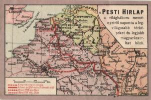 Pesti Hírlap advertisement, WWI map (EB)