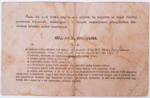 1882 Vadászati jegy, szakadt /
Hunter card