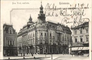 Kolozsvár, New York Száloda, Tauffer Dezső és Schuszter Emil üzlete / hotel, shops (EK)