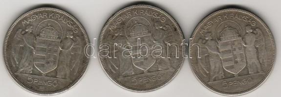 1930 5P Ag(3x) "Horthy" T:3+
