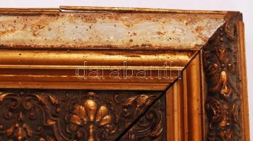 id. Sándy Gyula (1827-1894): Sziklás hegycsúcs. Olaj, vászon, jelzés nélkül, antik sérült keretben, ...