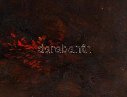 id. Sándy Gyula (1827-1894): Sziklás hegycsúcs. Olaj, vászon, jelzés nélkül, antik sérült keretben, ...