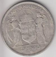 1930. 5P Ag "Horthy-jobbra" T:3 Adamo P8