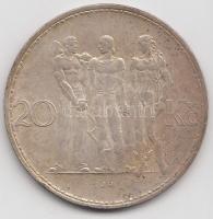 Csehszlovákia 1934. 20K Ag "Ipar, mezőgazdaság, üzlet" T:2 patina Czechoslovakia 1934. 20 Korun Ag "Industry, Agriculture,Business" C:XF patina Krause KM#17